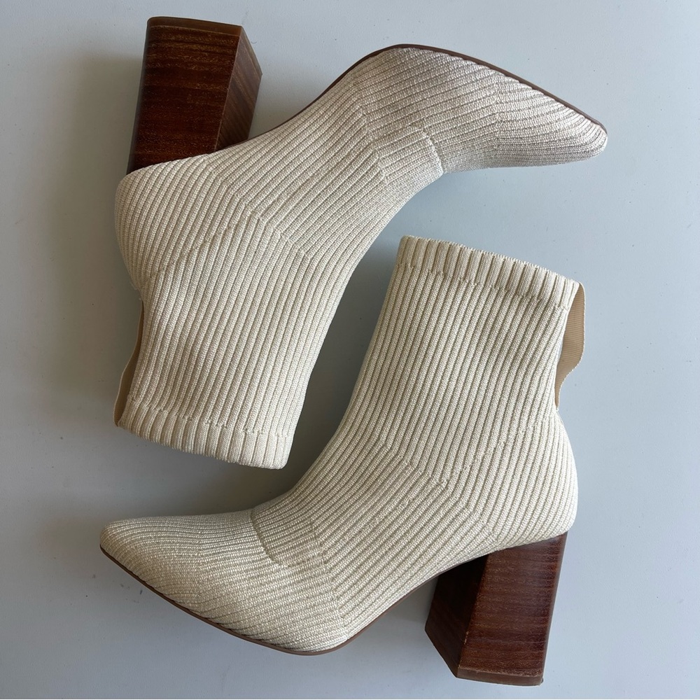 ✨Steven New York | Rib Knit Neta Stacked Heel Sock Booties